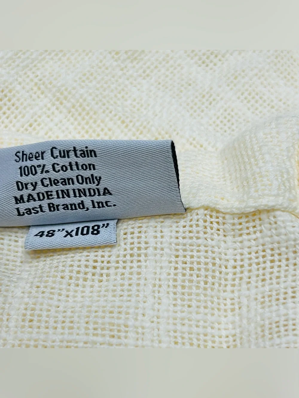 QUINCE Set Of 2 48x108 Cotton Sheer Curtains Ivory 9314